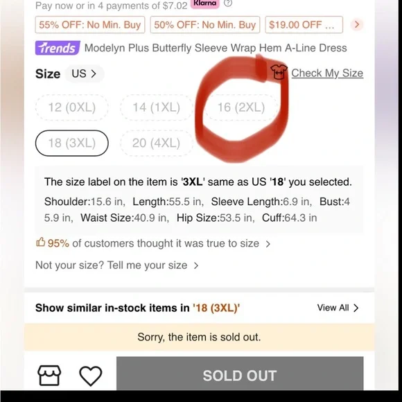 SHEIN Navy Blue Dress Size 16, 2XL - Picture 7 of 7